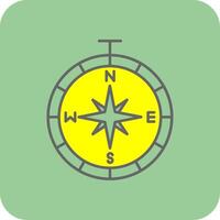 Compass Filled Yellow Icon vector