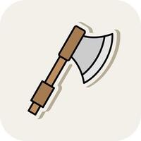 Axe Line Filled White Shadow Icon vector