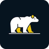 icono de dos colores de glifo de oso polar vector