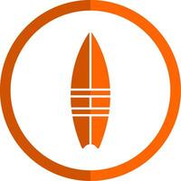 Surfboard Glyph Orange Circle Icon vector