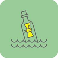 Message In Bottle Filled Yellow Icon vector