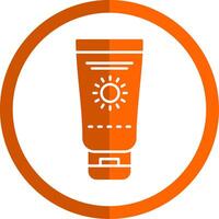 Sunscreen Glyph Orange Circle Icon vector