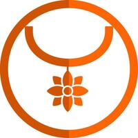 Flower Necklace Glyph Orange Circle Icon vector