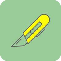 utilidad cuchillo lleno amarillo icono vector