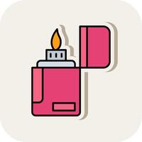 Lighter Line Filled White Shadow Icon vector