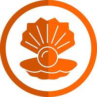 Shell Glyph Orange Circle Icon vector