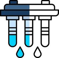 agua filtrar lleno medio cortar icono vector