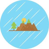 Mountains Flat Blue Circle Icon vector