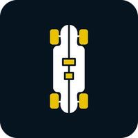 longboard glifo dos color icono vector