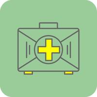 First Aid Kit Filled Yellow Icon vector