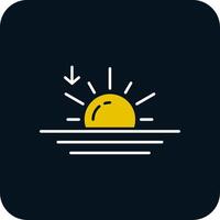 Sunset Glyph Two Color Icon vector