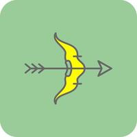 Bow And Arrow Filled Yellow Icon vector