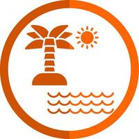 playa glifo naranja circulo icono vector