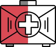 First Aid Kit Filled Half Cut Icon vector