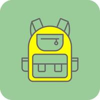 Backpack Filled Yellow Icon vector