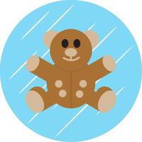 oso plano azul circulo icono vector