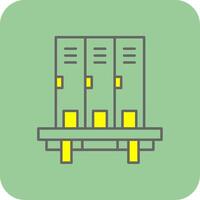 Lockers Filled Yellow Icon vector