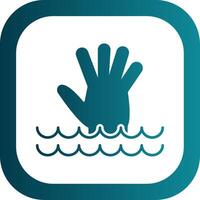 Drowning Glyph Gradient Round Corner Icon vector