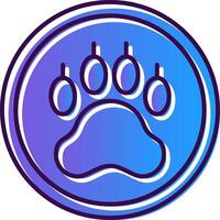 Pawprint Gradient Filled Icon vector