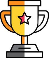 Trophy Filled Half Cut Icon vector