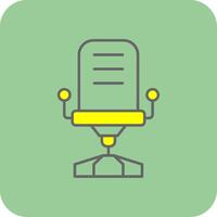 Desk Chair Filled Yellow Icon vector