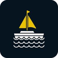 Sail Boat Glyph Two Color Icon vector