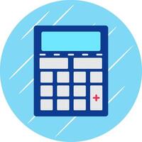 Calculator Flat Blue Circle Icon vector