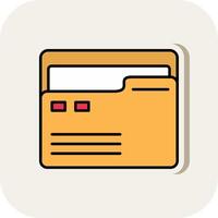 Folder Line Filled White Shadow Icon vector