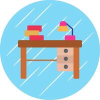 Desk Flat Blue Circle Icon vector