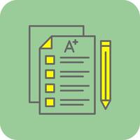 Exam Filled Yellow Icon vector