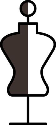 Mannequin Filled Half Cut Icon