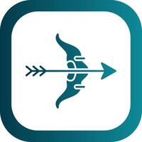 Bow And Arrow Glyph Gradient Round Corner Icon vector