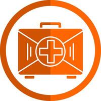 First Aid Kit Glyph Orange Circle Icon vector