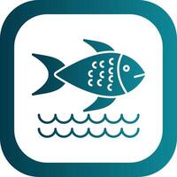 Fish Glyph Gradient Round Corner Icon vector