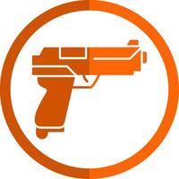 pistola glifo naranja circulo icono vector