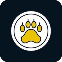 Pawprint Glyph Two Color Icon vector