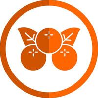 bayas glifo naranja circulo icono vector