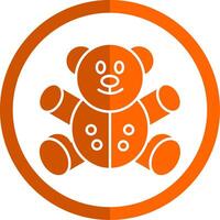 Bear Glyph Orange Circle Icon vector