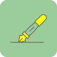 Fountain Pen Filled Yellow Icon vector