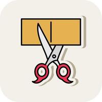 Scissors Line Filled White Shadow Icon vector