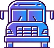 School Bus Gradient Filled Icon vector