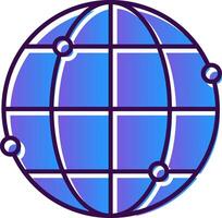 World Gradient Filled Icon vector