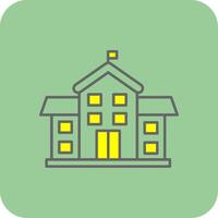 School Filled Yellow Icon vector