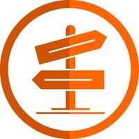 Sign Glyph Orange Circle Icon vector