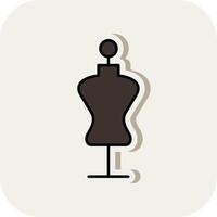 Mannequin Line Filled White Shadow Icon vector