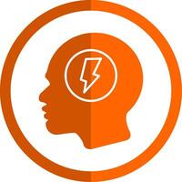 Mental Glyph Orange Circle Icon vector