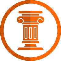 Pillar Glyph Orange Circle Icon vector