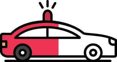 Police Car Filled Half Cut Icon vector