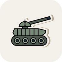 Tank Line Filled White Shadow Icon vector