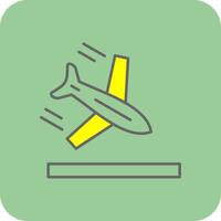 Plane Filled Yellow Icon vector